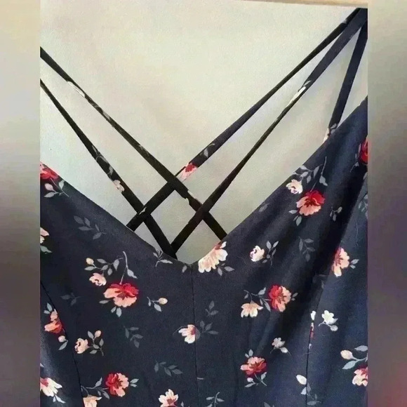 NINE BRITTON Willow Brushed Maxi Dress ~ L ~ Navy Floral ~ NWT! - Picture 3 of 9